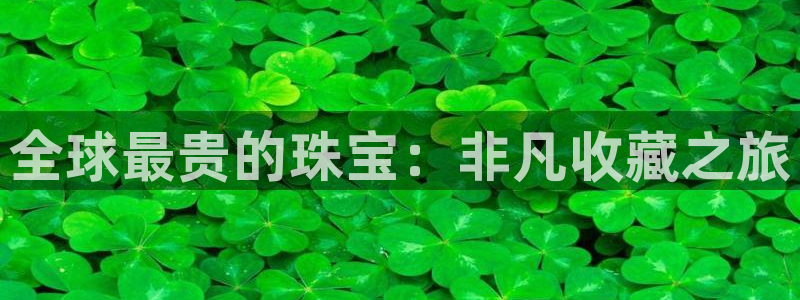 新宝5招商部：全球最贵的珠宝：非凡收藏之旅